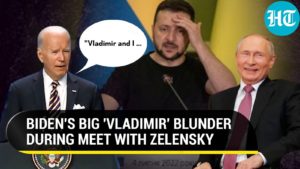 बिडेन के दिमाग में पुतिन?  नाटो ट्रिगर्स ट्रोलिंग पर अमेरिकी राष्ट्रपति की 'व्लादिमीर' गलती |  घड़ी